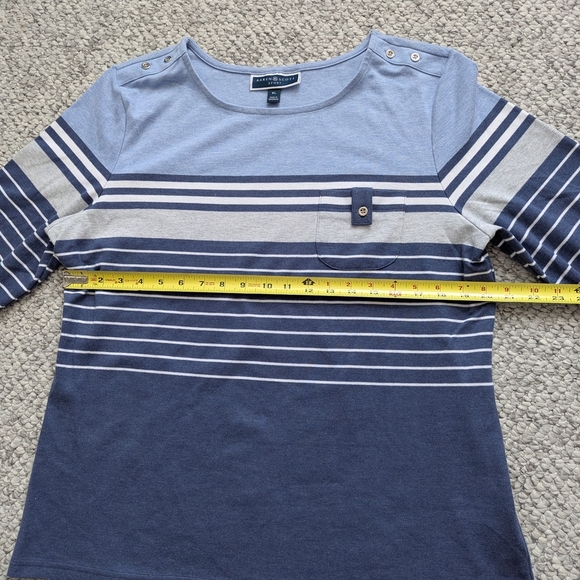 Karen Scott Women's (Size XL) Nautical Themed Striped 3/4 Sleeve Top/Jersey - Picture 5 of 13